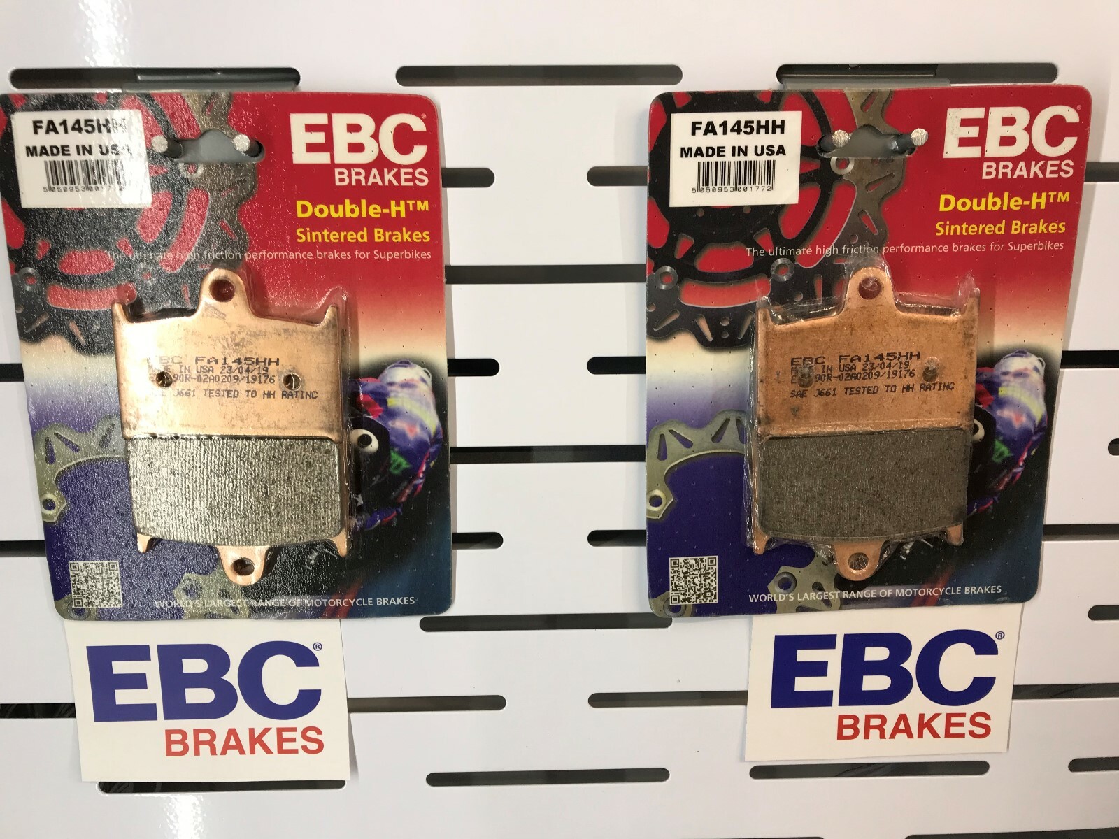 FRONT BRAKE PADS FOR GSXR1100 K L M N SUZUKI 1989 TO 1992 EBC FA145HH SINTERED
