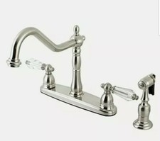 Kingston Brass KB1758WLLBS 8" Centerset Kitchen Faucet with Brass Sprayer 8-5...