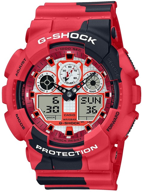 Casio G-shock Ga-100 Black \u0026 Red 