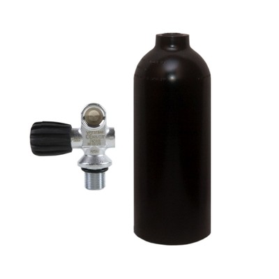 SF-1: 1.5 l 200bar Aluflasche schwarz Tecline mit Monoventil Handrad links Argon