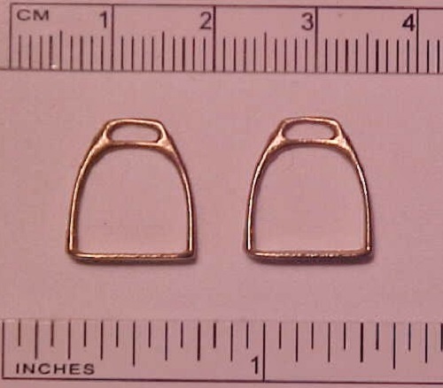 SULSER SADDLERY 1:9 Traditional Model Horse Scale English Stirrups - Brass