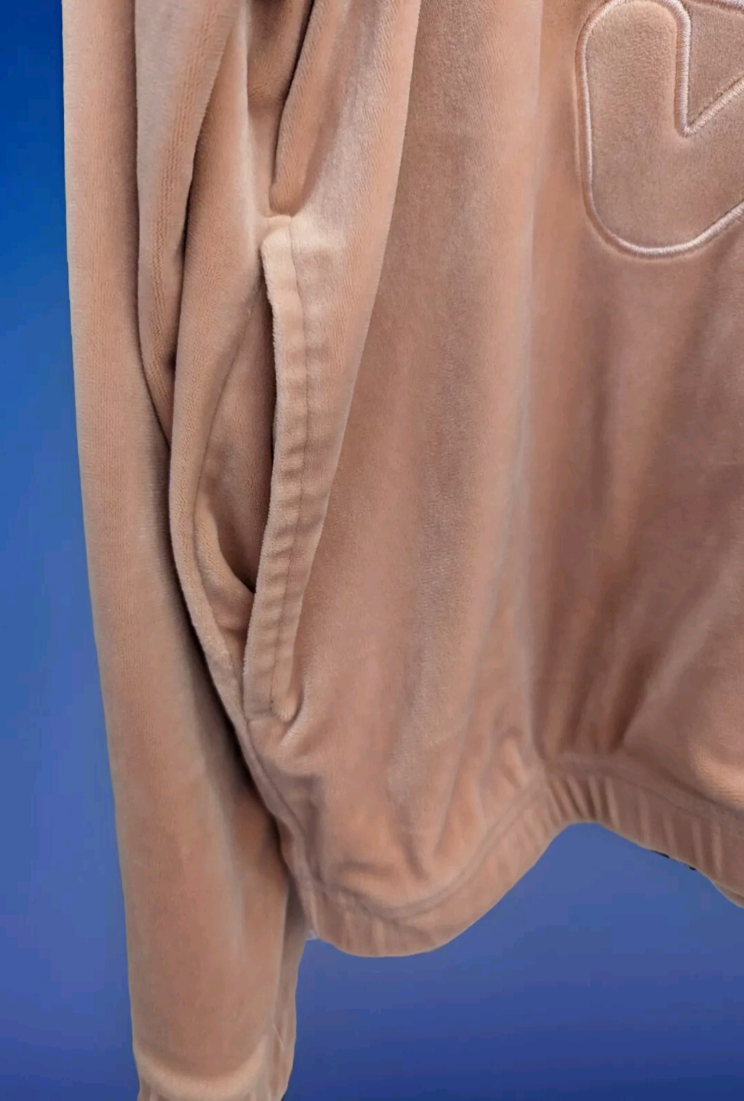 Felpa con cappuccio FILA rosa 1 4 zip velluto velluto donna taglia large morbida comoda