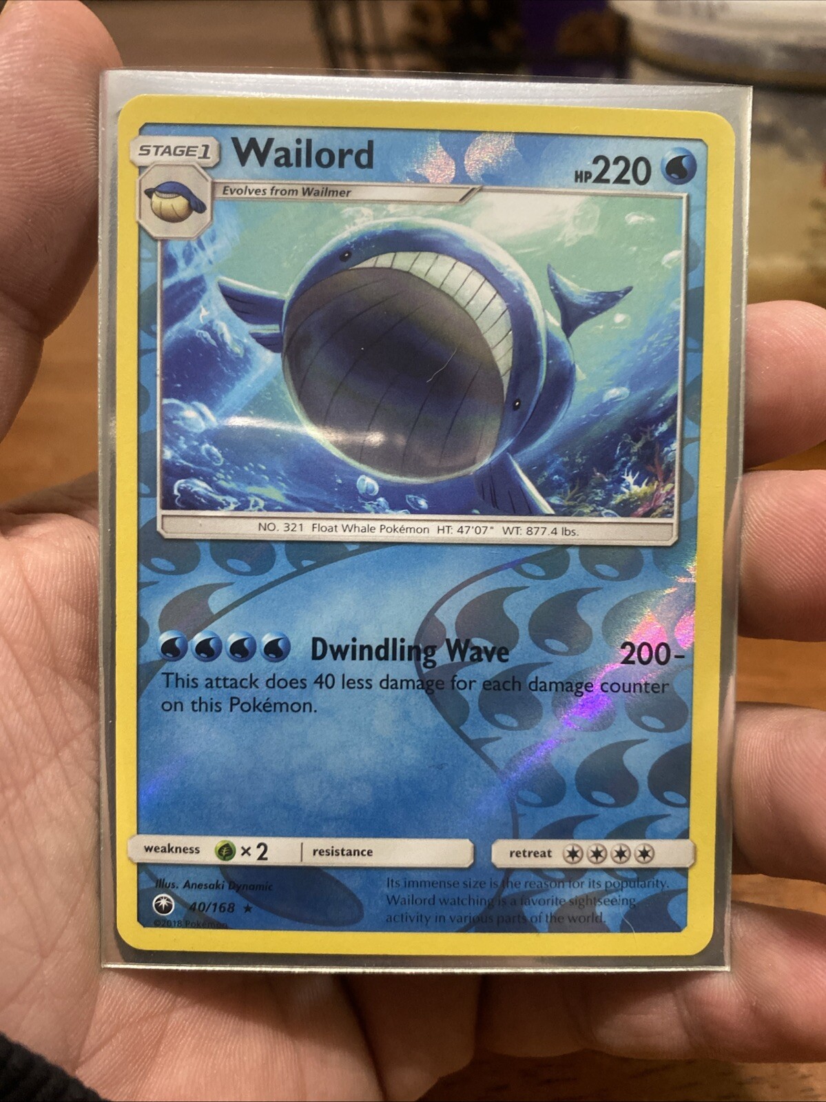 Wailord 40/168 Pokemon Reverse Holo Celestial Storm TCG Card NM