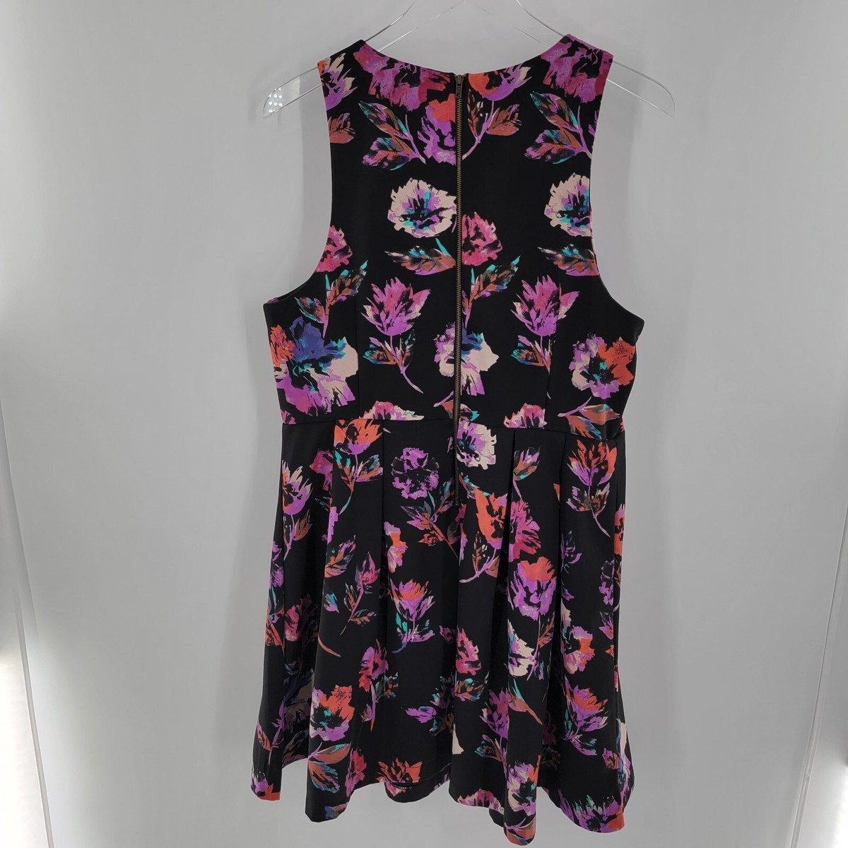Forever 21+ Plus Fit N Flare Floral Dress Sleeveless Back Zip Size 0X US 12  | eBay