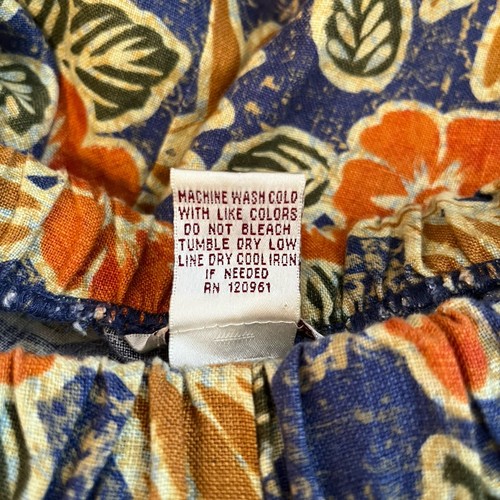 SILHOUETTES Floral Batik Inspired Print Midi 100% Linen Skirt Elastic Waist 1X - Picture 6 of 6