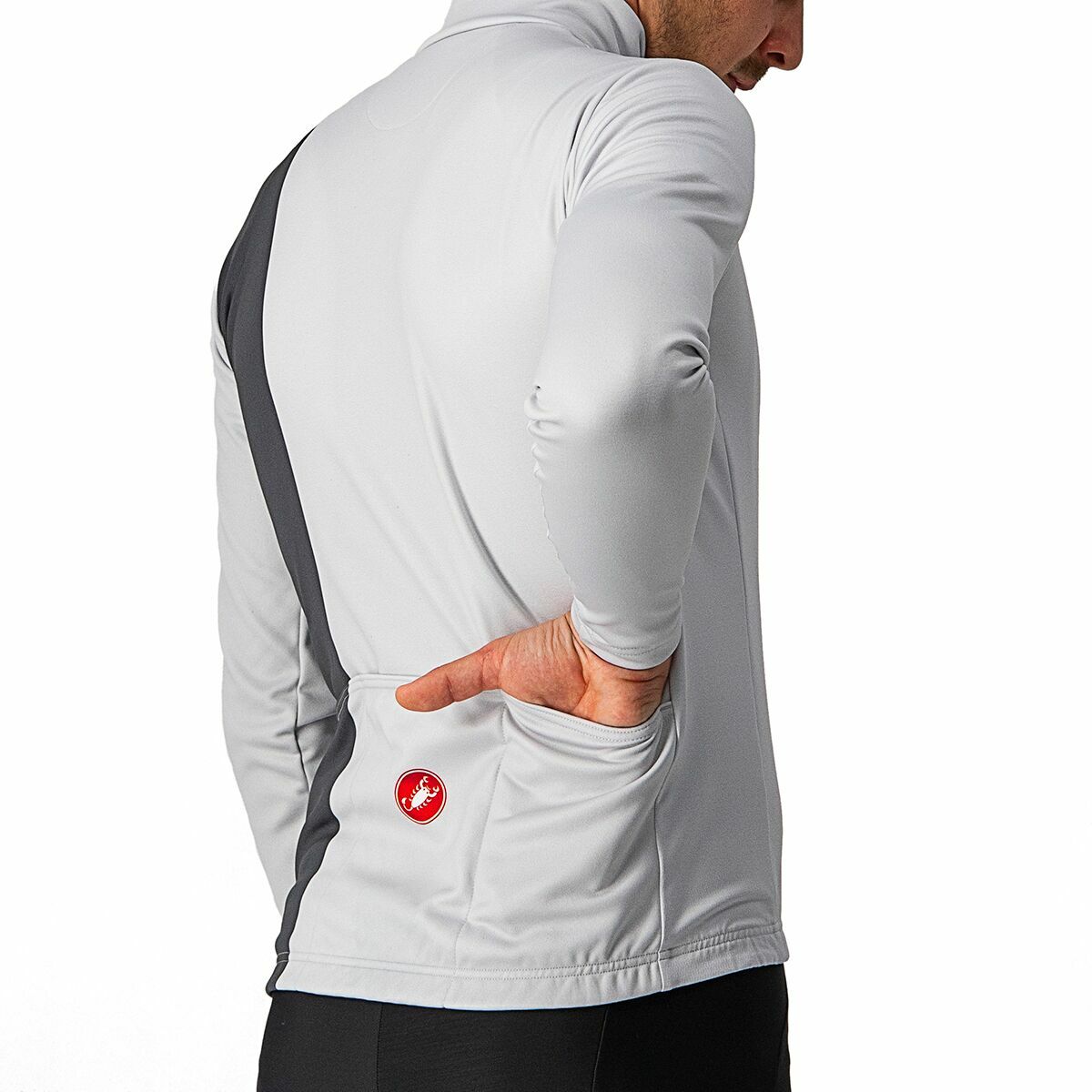 CASTELLI ( カステリ )  TRAGUARDO JERSEY Sサイズ NEW Castelli Traguardo Full-Zip Jersey, Silver/Dark Gray