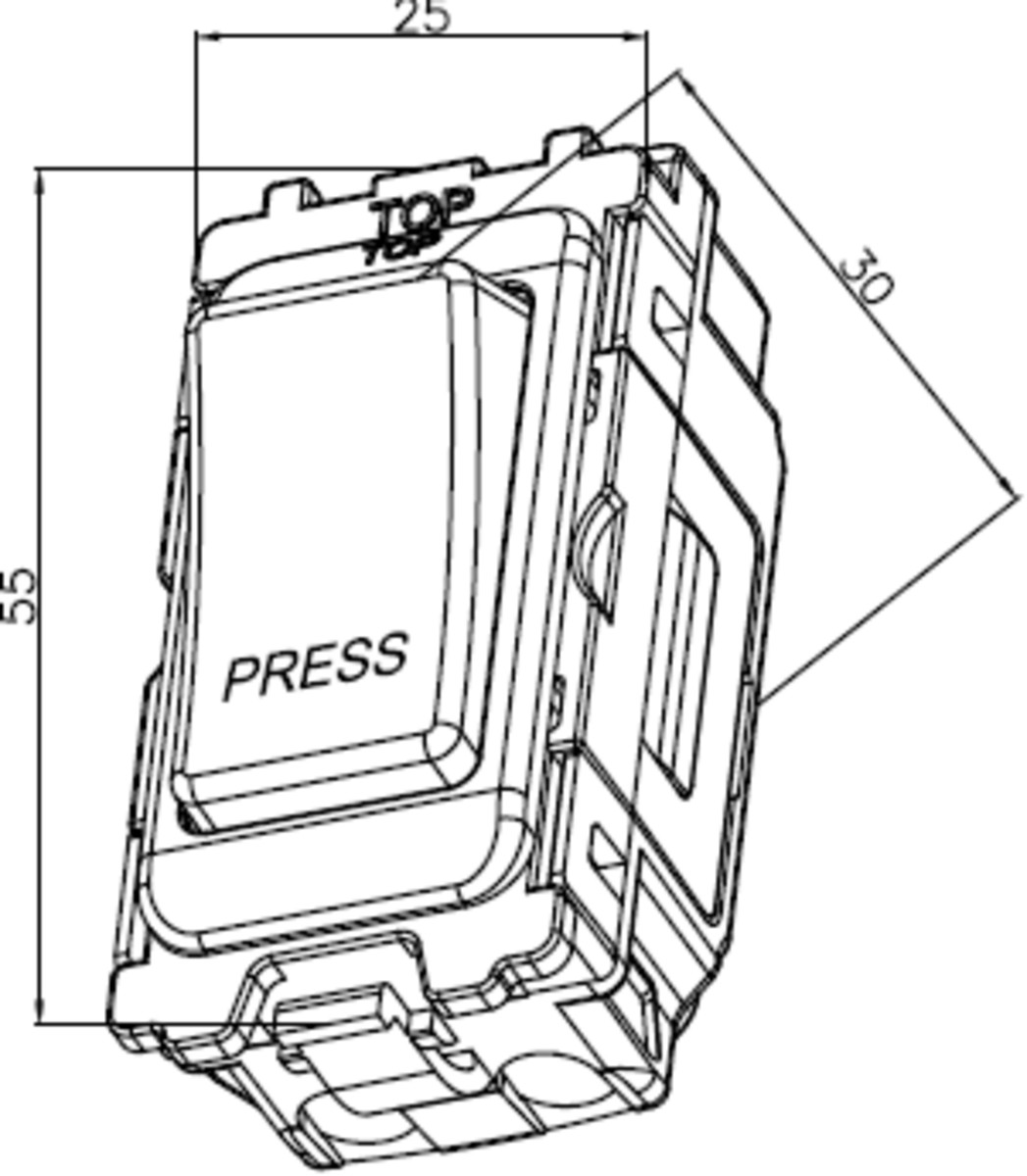 Knightsbridge 20AX 2-way retractive switch module (printed PRESS) CUGM5