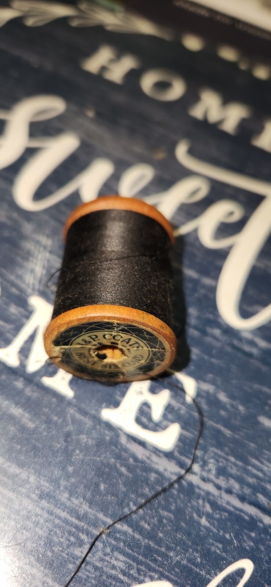 J & P COATS Thread Best Six Cord #60 Wooden Spool Vintage Black | eBay