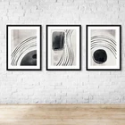 Black And White Mono Watercolour Abstract Wall Art Print Picture 1 Or Set Of 3