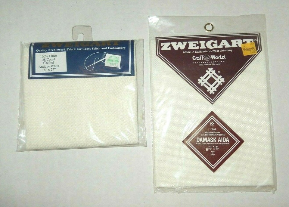 Vintage Zweigart Cross Stitch Embroidery Fabric Aida Cashel Ivory