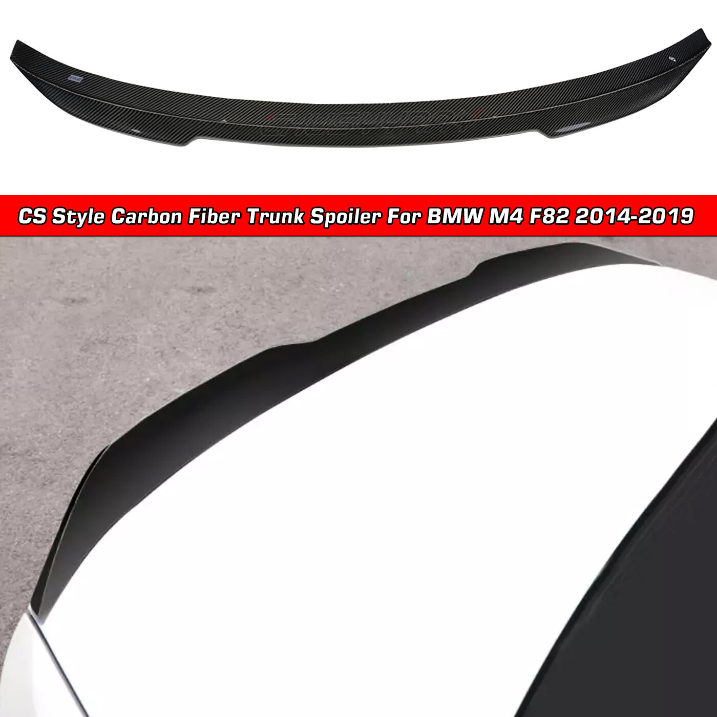 BMW M4 F82 Coupe 2014-2019 Carbon Fiber Trunk Spoiler Lip Wing