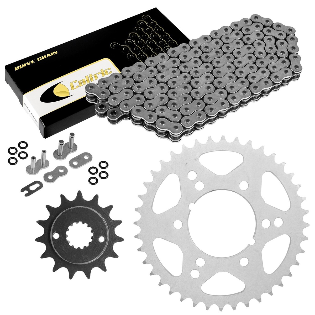 とりに Amazon.com: Caltric Red O-Ring Drive Chain & Sprockets Kit