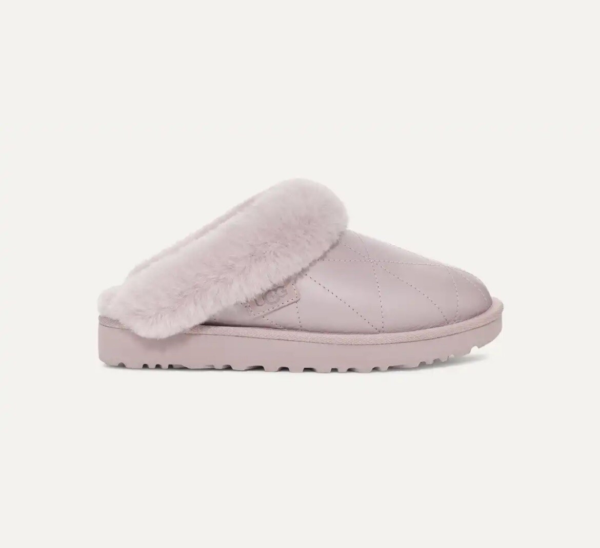 UGG cluggette 1167330-PSK светло-фиолетовые кожаные тапочки с верхом из шерсти NWB 21690₽