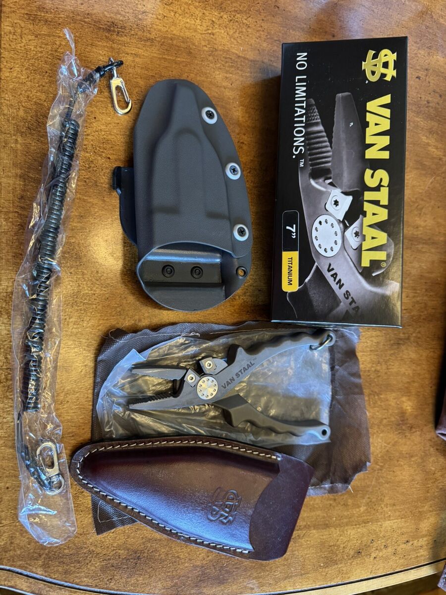 Van Staal 7” Titanium Pliers With Salty Dog's Kydex Sheath Van Staal 7” Titanium Pliers With Salty Dog's Kydex Sheath
