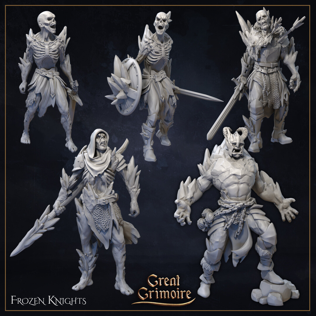 Frozen Knights Undead Zombie Lich Fighter Draugr Miniature | D&D