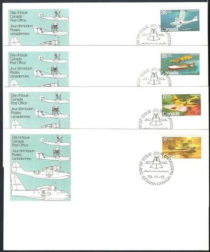 🍁Canada  #846a  "Aircraft Flying Boats"   Four Brand New  1979 First Day Covers