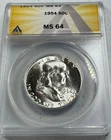 1954  Franklin US Half Dollar,   MS64 by ANACS,   SUPERB looking coin!!!