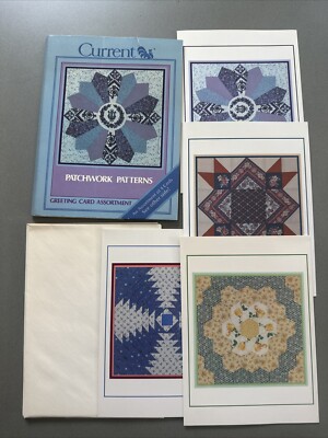 Vtg Current Inc Patchwork Patterns Greeting Card Set 4 w/Envelopes | eBay