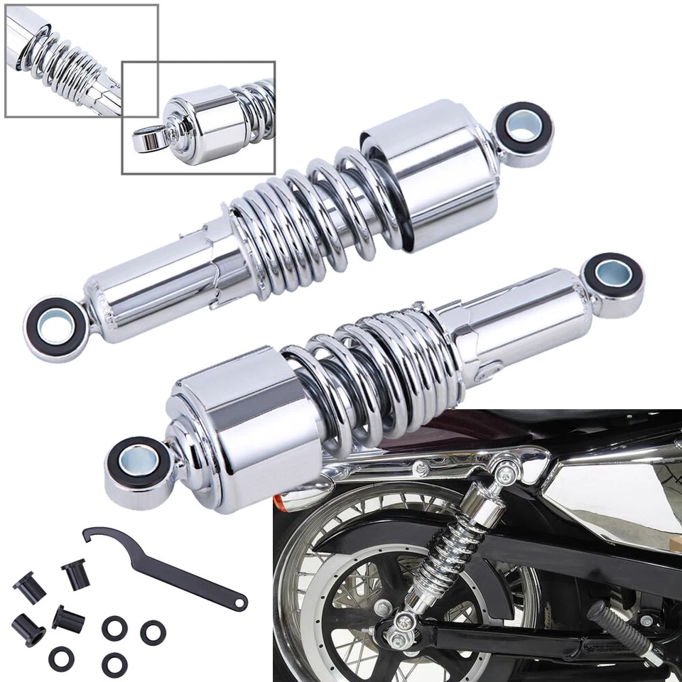 For Harley Sportster 1200 883 Chrome 10.5" 267mm Rear Suspensions Shock Absorber Foto 2 de 4