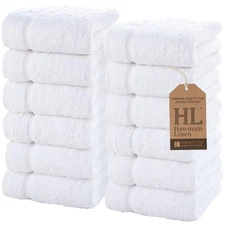 Luxury Cotton Washcloths 13x13 Inch - Large Hotel Spa Bathroom Face Towel | 1...
