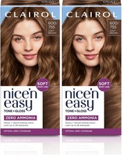 Image of Nice n Easy Tone Gloss Semi Permanent Hair Dye 600/755 Light Brown (Pack of 2)