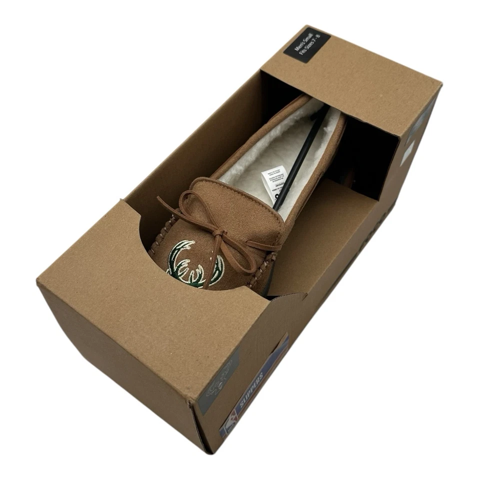 Zapatillas de mocasín FOCO Milwaukee Bucks para hombre pequeñas 7-8 zapatos sin cordones para casa Foto 2 de 3