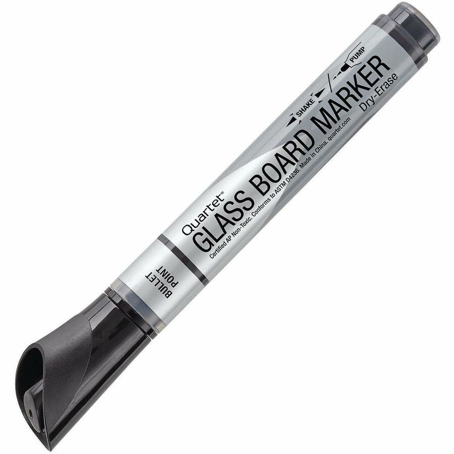 Quartet 79553 Premium Glass Board Markers Black 12 Pack