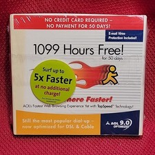 AOL 9 DISC VTG Games box 2004 install collectible america online SEALED hype