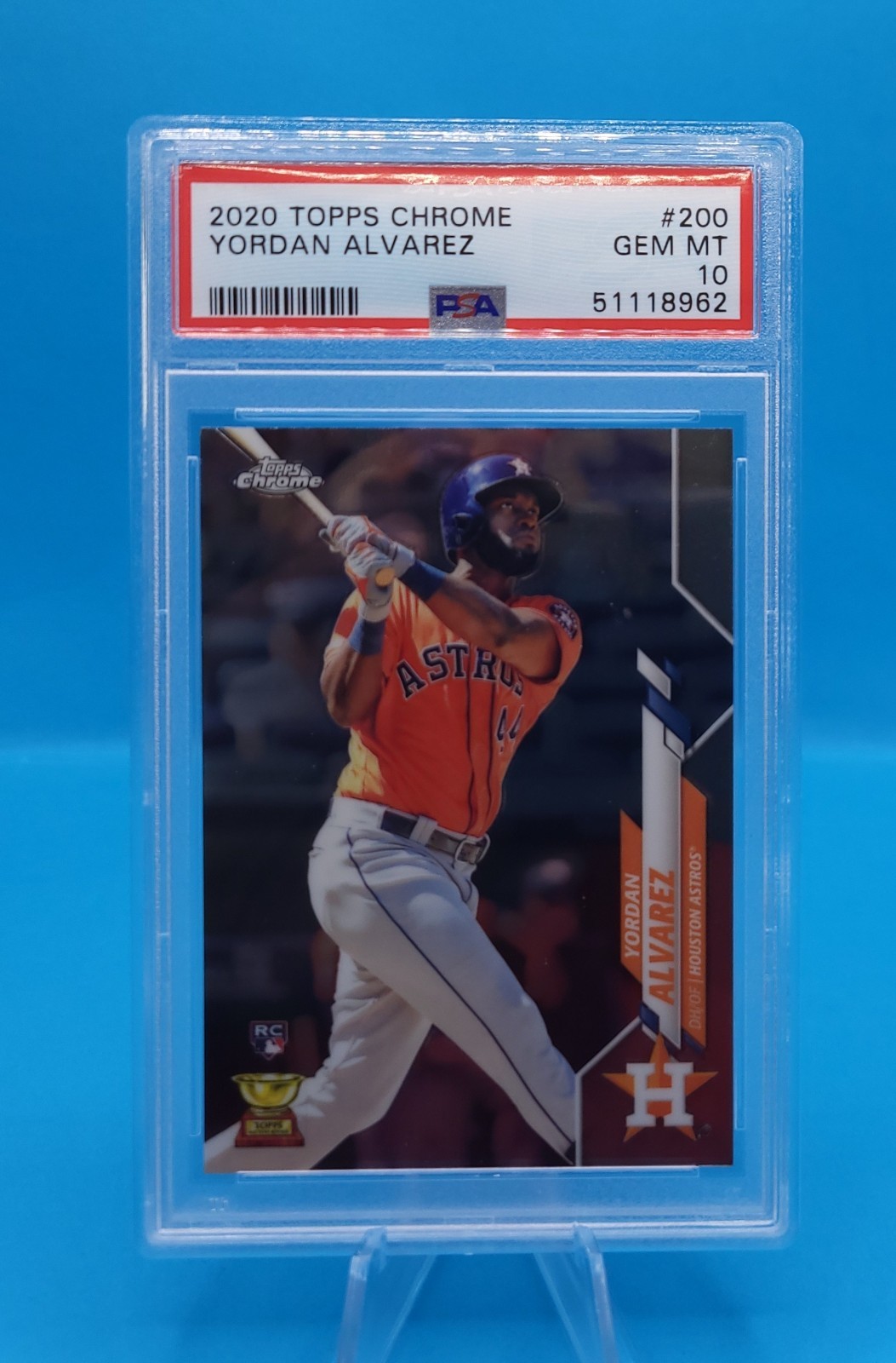 2020 Topps Chrome Yordan Alvarez ROOKIE #200 PSA 10 GEM MINT view 2