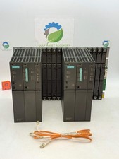 Siemens Simatic S7-400 PLC Rack w/ 6 Mod (x2) CPU412-5H, PS407-10A, CP443-1 (Use