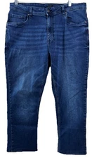 TPJ The Perfect Jean Men Sz 38 (Actual 36x25 Hemmed) Dark Wash Stretch Jeans EUC