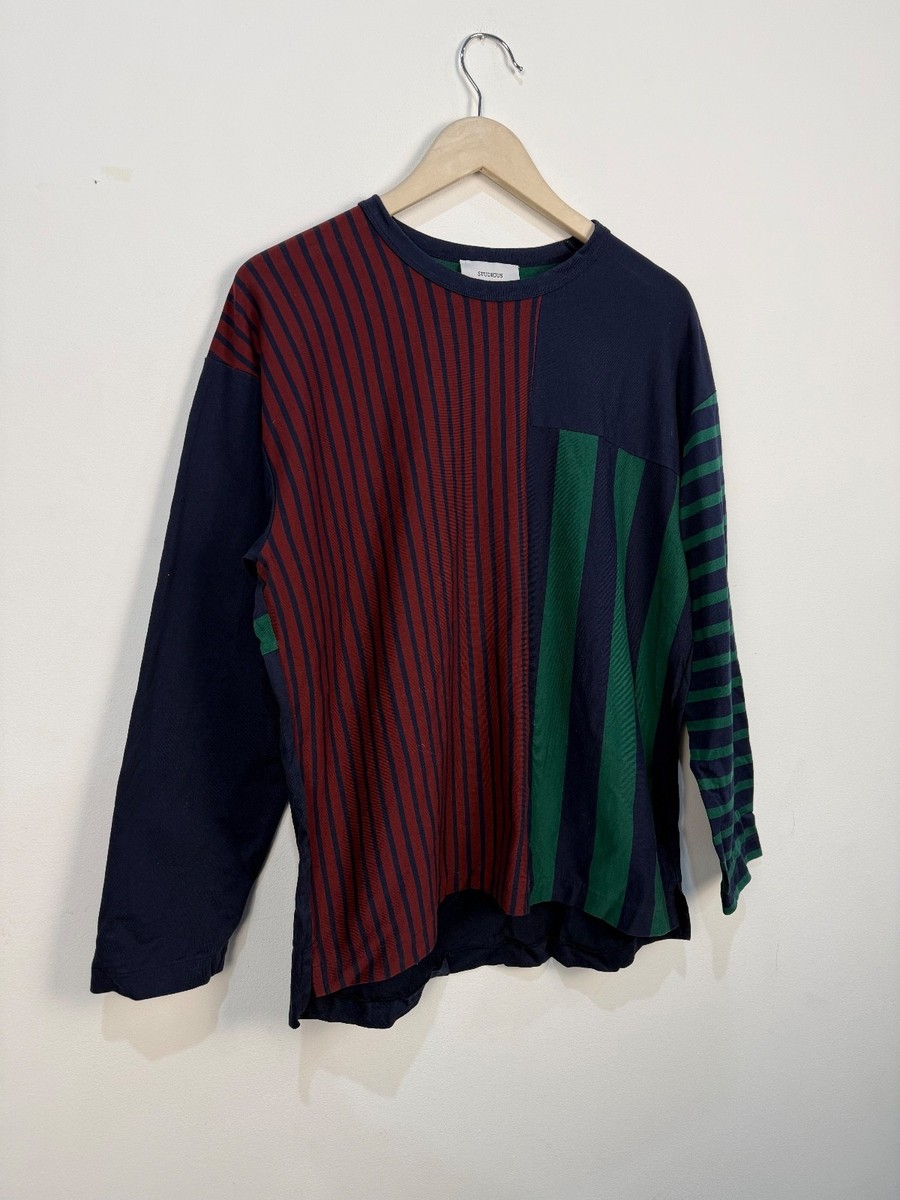 Studious Japanese Patchwork Striped Long Sleeve View 3