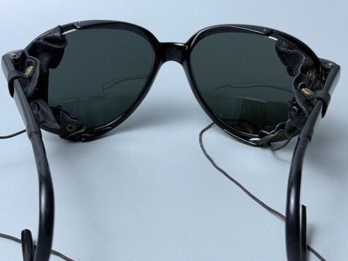 Vintage Sonnenbrille im alpinen Stil mit Leder-Seitenschutz, EagleCreek-Etui Japan-Gestell - Bild 3 von 14