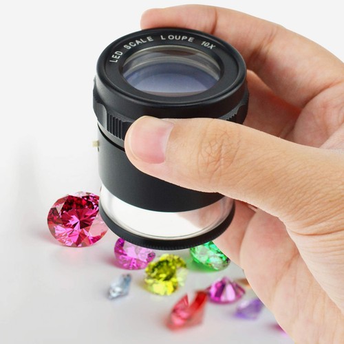 10x Magnification 8 LED Light Glass Scale Chart Jewelers Eye Loupe Magnifier ... - Picture 2 of 9