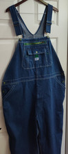 Liberty Bib Overalls Mens 44x30 Blue Denim Carpenter Farmer Utility Pockets