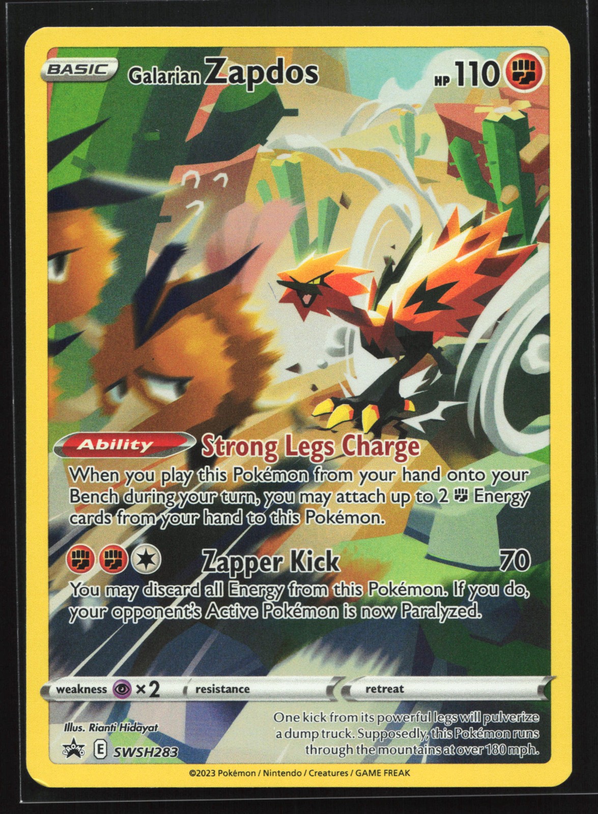 Galarian Zapdos SWSH283 SWSH: Sword & Shield Black Star Promo Pokemon Card