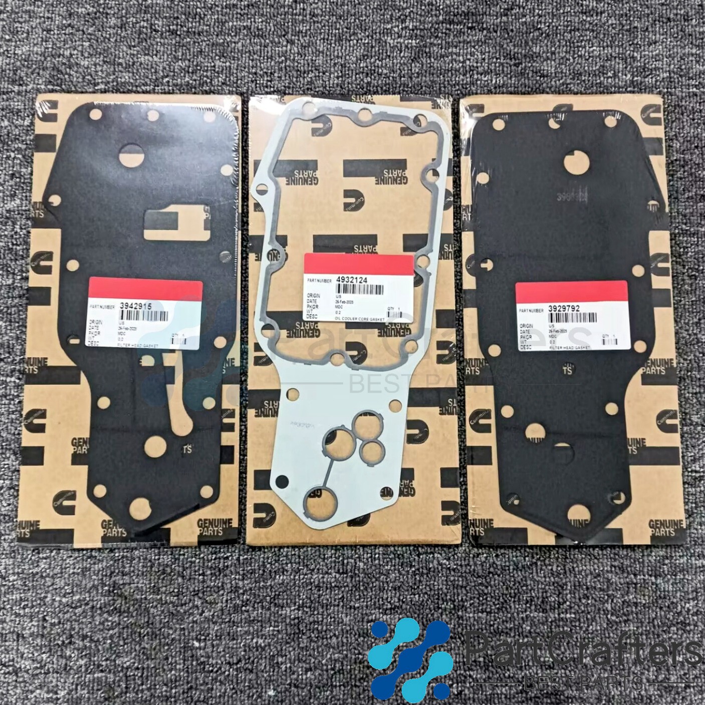 OEM Oil Cooler Gasket Set 4932124 For 89-02 5.9L 12V 6BT Cummins 3929792 3942915