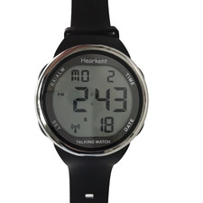 Hearkent Atomic Talking Watch Black Wristwatch Elderly Visually Impaired Alarm