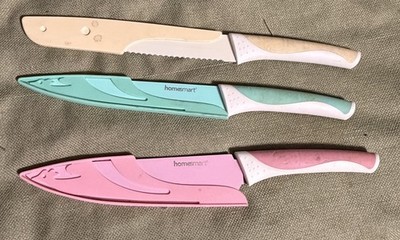 SET OF 3  HOMESMART  KITCHEN KNIVES knife VEGETABLE BREAD MEAT heavy duty SHARP