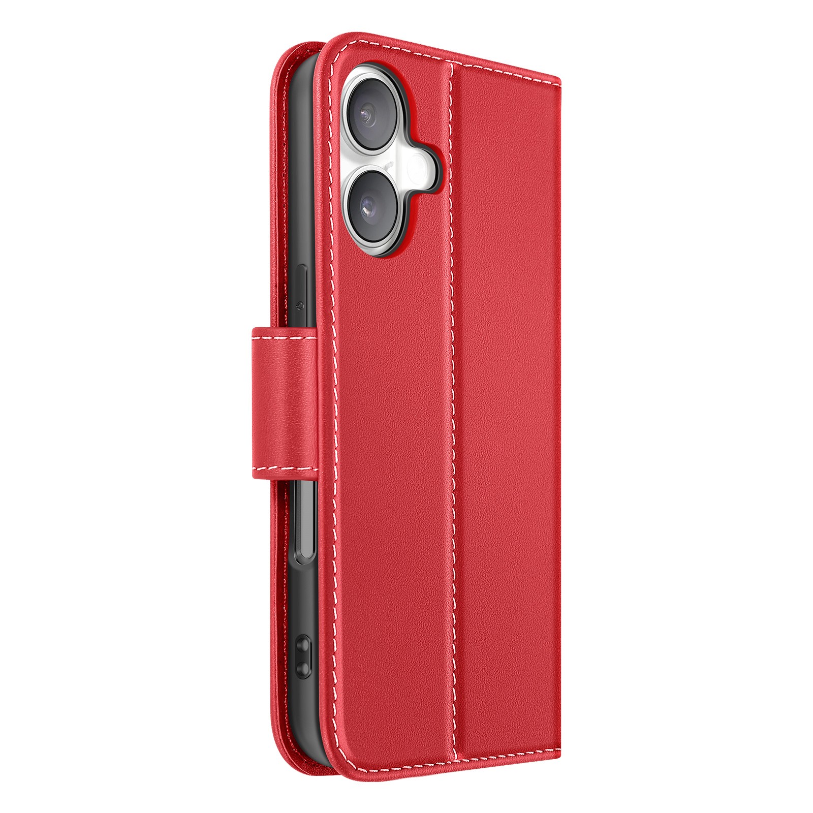 Protection iPhone 16 intégrale anti-choc et porte-carte rouge