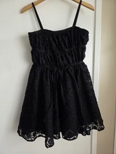 Pearl Black Lace Spaghetti-Strap Party Dress