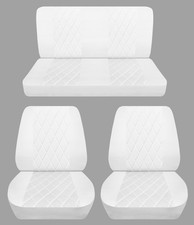 Fits 1962 To 1967 Chevy Impala Front Buckets And Solid Rear Seat Covers White