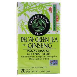 Трехлистовой чай без кофеина, зеленый чай с женьшенем, 20 шт.