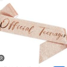 Rose Gold Official Teenager Birthday Party Sash