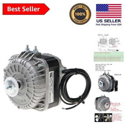 High-Efficiency 10W Shaded Pole Motor for Refrigeration & Ventilation, 120V