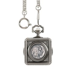 American Coin Treasures Buffalo Nickel Pocket Watch in Silver