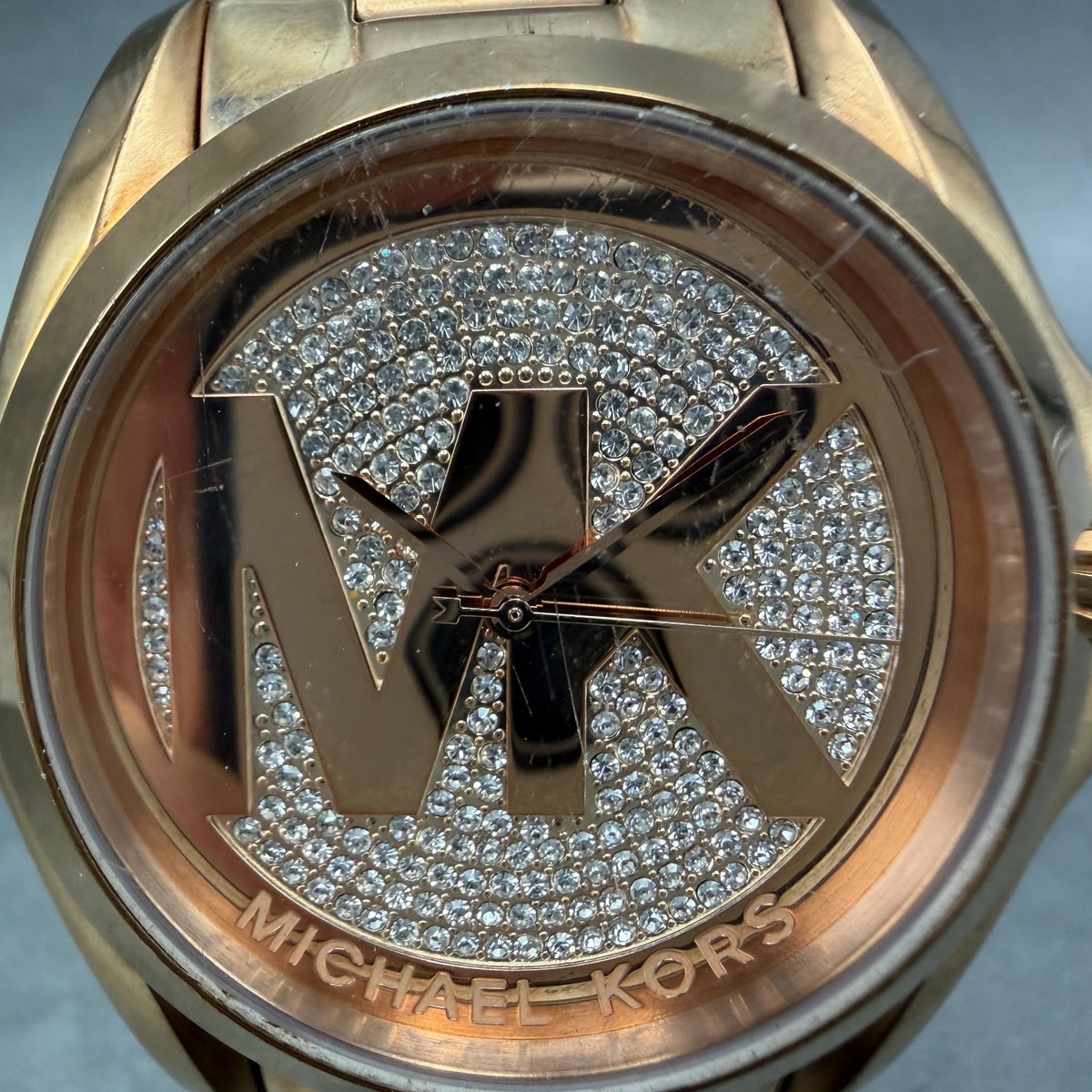 MICHEAL KORSApple Watch‎ おもちぱ Michael Kors Bradshaw Watch Women 44mm Rose Gold Round MK-6437 New
