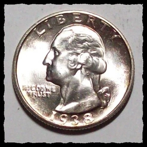 1938-S WASHINGTON QUARTER Blast White Lt TONE LUSTROUS CHOICE BU+ #17D66  SILVER