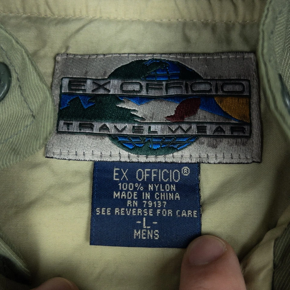 ExOfficio Cargo Jacket Men's Large Convertible Travel Multi-Pocket Safari Green - Image 3 of 4