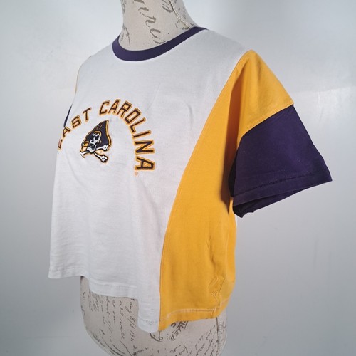 CHAMPION East Carolina University Pirate Crop Top Embroidered Logo T-Shirt Large - Picture 5 of 21